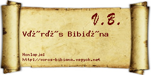 Vörös Bibiána névjegykártya